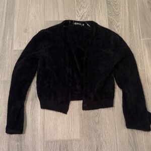 Balboa Women’s Black Fuzzy Cardigan Size L